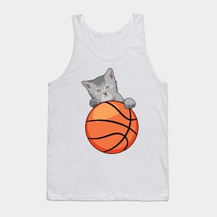 Cat with Basketball Tank Top